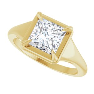 10K Yellow Gold 6.5x6.5 mm Square Ring Mounting – image 8