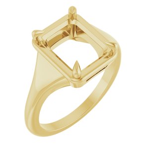 14K Yellow Gold 10x8 mm Emerald Ring Mounting – image 2