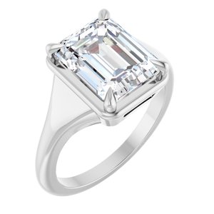 Continuum Sterling Silver 10x8 mm Emerald Ring Mounting
