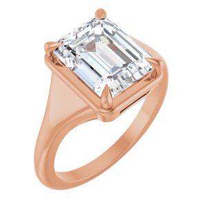 18K Rose Gold 10x8 mm Emerald Ring Mounting