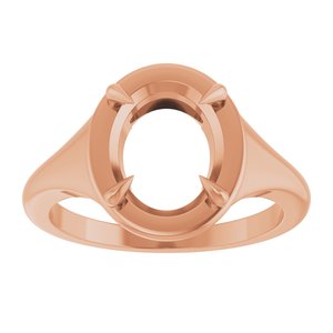 10K Rose Gold 10x8 mm Oval Ring Mounting – image 6