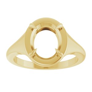 18K Yellow Gold 10x8 mm Oval Ring Mounting – image 6