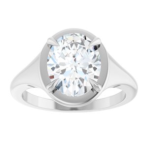 Sterling Silver 10x8 mm Oval Ring Mounting – image 5