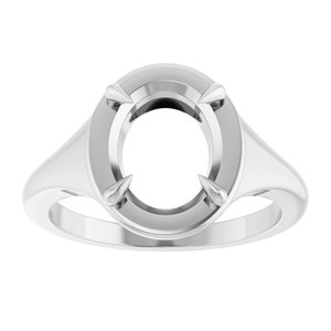 10K White Gold 10x8 mm Oval Ring Mounting – image 6