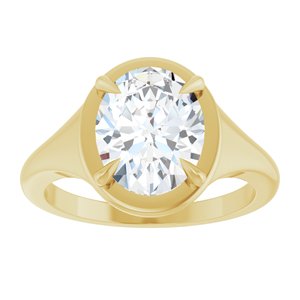 18K Yellow Gold 10x8 mm Oval Ring Mounting – image 5