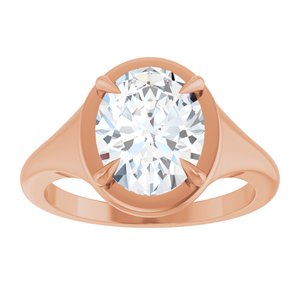 18K Rose Gold 10x8 mm Oval Ring Mounting – image 5