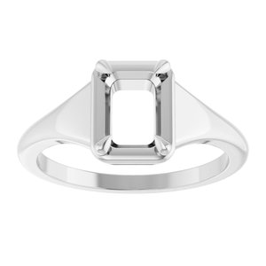 Platinum 7x5 mm Emerald Ring Mounting – image 6