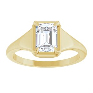 10K Yellow Gold 7x5 mm Emerald Ring Mounting – image 5