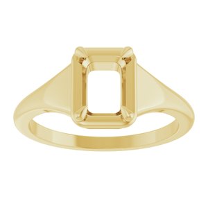 10K Yellow Gold 7x5 mm Emerald Ring Mounting – image 6