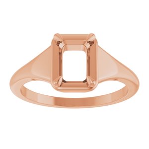 18K Rose Gold 7x5 mm Emerald Ring Mounting – image 6