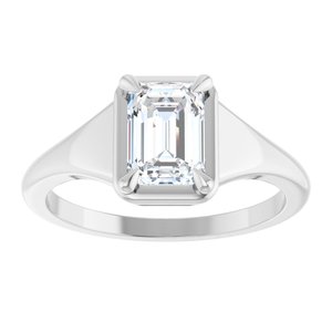 Platinum 7x5 mm Emerald Ring Mounting – image 5