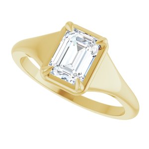 10K Yellow Gold 7x5 mm Emerald Ring Mounting – image 8