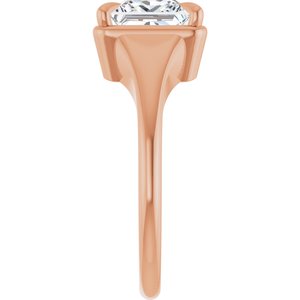 10K Rose Gold 7x7 mm Square Ring Mounting – image 7