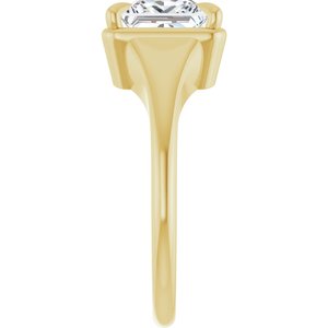 18K Yellow Gold 7x7 mm Square Ring Mounting – image 7
