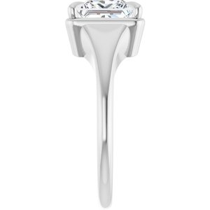 14K White Gold 7x7 mm Square Ring Mounting – image 7