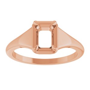 18K Rose Gold 6.5x4.5 mm Emerald Ring Mounting – image 6