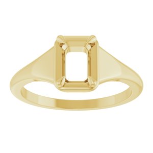 10K Yellow Gold 6.5x4.5 mm Emerald Ring Mounting – image 6