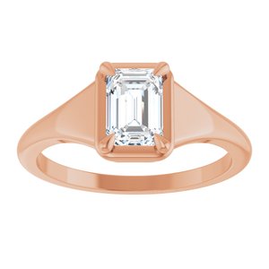 18K Rose Gold 6.5x4.5 mm Emerald Ring Mounting – image 5