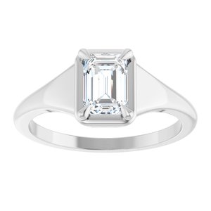 Continuum Sterling Silver 6.5x4.5 mm Emerald Ring Mounting – image 5