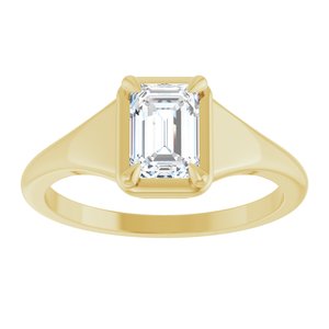 18K Yellow Gold 6.5x4.5 mm Emerald Ring Mounting – image 5