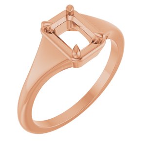 18K Rose Gold 6.5x4.5 mm Emerald Ring Mounting – image 2