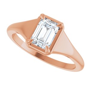 18K Rose Gold 6.5x4.5 mm Emerald Ring Mounting – image 8