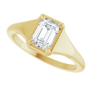 10K Yellow Gold 6.5x4.5 mm Emerald Ring Mounting – image 8