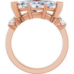 10K Rose Gold 15x7 mm Marquise Ring Mounting – image 3