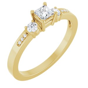 10K Yellow Gold 3.25x3.25 mm Square Ring Mounting