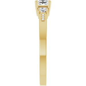 18K Yellow Gold 3.25x3.25 mm Square Ring Mounting – image 7