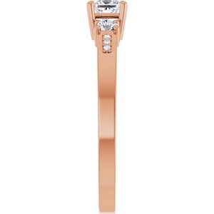 10K Rose Gold 3.25x3.25 mm Square Ring Mounting – image 7