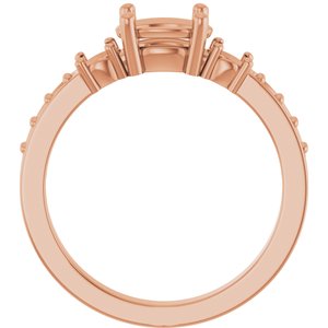 10K Rose Gold 7.5x5.5 mm Oval Ring Mounting – image 4