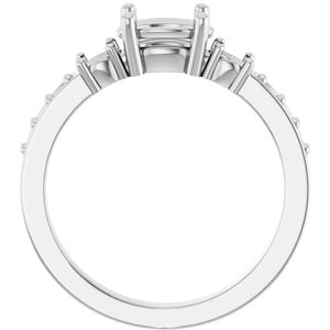 14K X1 White Gold 7.5x5.5 mm Oval Ring Mounting – image 4