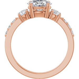 10K Rose Gold 7.5x5.5 mm Oval Ring Mounting – image 3