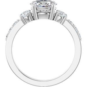 10K White Gold 7.5x5.5 mm Oval Ring Mounting – image 3