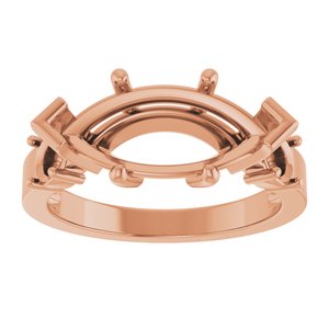 10K Rose Gold 15x7 mm Marquise Ring Mounting – image 6