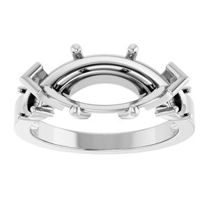 Platinum 15x7 mm Marquise Ring Mounting – image 6