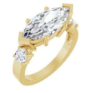 18K Yellow Gold 15x7 mm Marquise Ring Mounting
