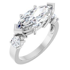 Continuum Sterling Silver 15x7 mm Marquise Ring Mounting