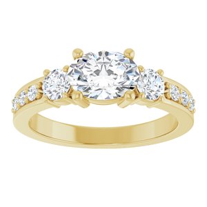 18K Yellow Gold 7.5x5.5 mm Oval Ring Mounting – image 5