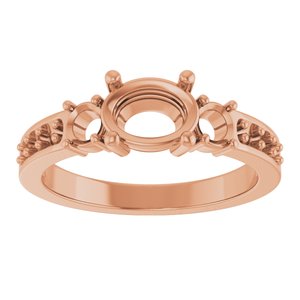 18K Rose Gold 7.5x5.5 mm Oval Ring Mounting – image 6