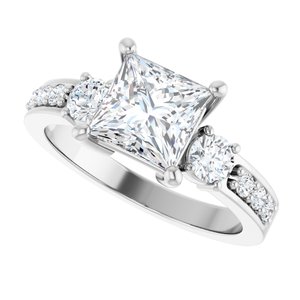 10K White Gold 6.5x6.5 mm Square Ring Mounting – image 8