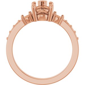 14K Rose Gold 9x6 mm Pear Ring Mounting – image 4