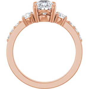 14K Rose Gold 9x6 mm Pear Ring Mounting – image 3