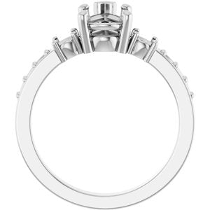 14K White Gold 9x6 mm Pear Ring Mounting – image 4