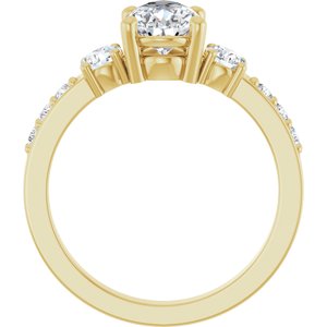 18K Yellow Gold 9x6 mm Pear Ring Mounting – image 3