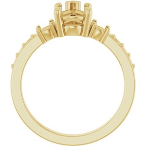 18K Yellow Gold 9x6 mm Pear Ring Mounting – image 4