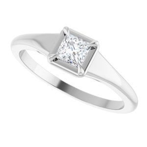 Sterling Silver 3.75x3.75 mm Square Ring Mounting – image 8