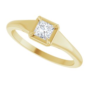 18K Yellow Gold 3.75x3.75 mm Square Ring Mounting – image 8