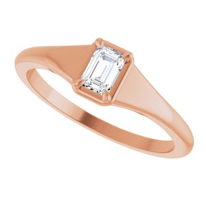 10K Rose Gold 4.5x3 mm Emerald Ring Mounting – image 8